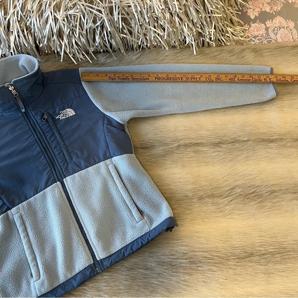 THE NORTH FACE Powder Blue Thick Fleece Jacket Long Sleeve Zip Up XS Polartech - Picture 15 of 15